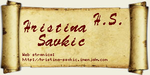 Hristina Savkić vizit kartica